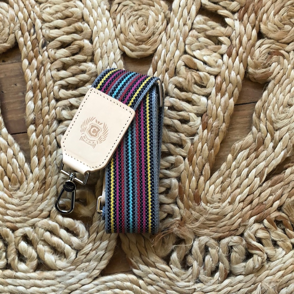 Brand New Consuela 2” Grey Stripe Bag Strap